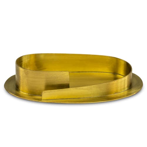 WikaKerzen Kerzenleuchter für Ovaler Kerzen - Kerzenständer aus Gold & Silber gebürstetem Messing - Kerzenhalter für Hochzeits-, Kommunions- & Taufkerzen (für Ellipse Kerzen 7x14 Gold) von WIKAKERZEN