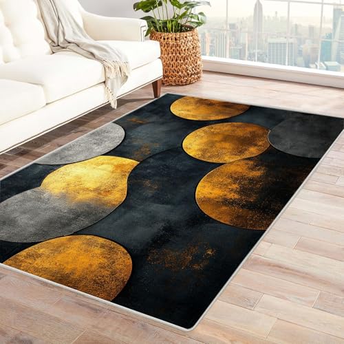 WIKEO Carpet moderner Teppich Boho Vintage Teppichmuster fürs Wohnzimmer Schlafzimmer Kinderzimmer, Küche geeignet rutschfest pflegeleicht Büro Teppiche(blau)-180x240cm von WIKEO