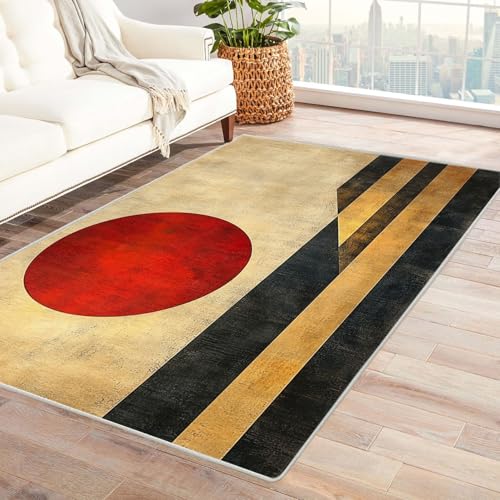 WIKEO Moderner Kuscheliger Wohnzimmer Teppich Abstrakte geometrische Formen Kurzflor waschbar Weich zeitlos stilvoll rutschfest pflegeleicht, Junge Mädchen Kinderteppich(rot)-210x300cm von WIKEO