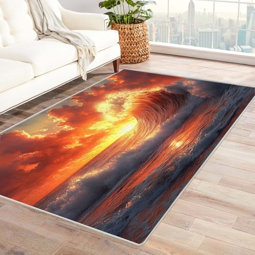 WIKEO Moderner Kuscheliger Wohnzimmer Teppich Strandmotiv Strand Abstrakter Landschaftsteppich Kurzflor waschbar Weich zeitlos stilvoll rutschfest pflegeleicht, Junge Mädchen Kinderteppich-60x90cm WIKEO Moderner Kuscheliger Wohnzimmer Teppich Strandmotiv Strand Abstrakter Landschaftsteppich Kurzflor waschbar Weich zeitlos stilvoll rutschfest pflegeleicht, Junge Mädchen Kinderteppich-60x90cm von WIKEO