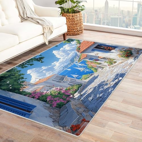 WIKEO Moderner Kuscheliger Wohnzimmer Teppich Strandmotiv Strandblumen Natürliche Szenerie Kurzflor waschbar Weich zeitlos stilvoll rutschfest pflegeleicht, Junge Mädchen Kinderteppich-240x300cm WIKEO Moderner Kuscheliger Wohnzimmer Teppich Strandmotiv Strandblumen Natürliche Szenerie Kurzflor waschbar Weich zeitlos stilvoll rutschfest pflegeleicht, Junge Mädchen Kinderteppich-240x300cm von WIKEO