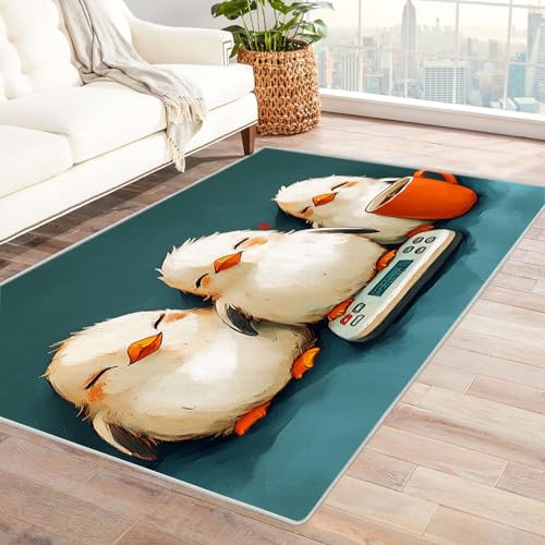 WIKEO Moderner Soft Wohnzimmer Kurzflor Teppich Niedliches Tier Jungen Mädchen Zimmer rutschfest,Schlafzimmer, Kinderzimmer, Junge Mädchen Kinderteppich, Spielteppich(weiß)-150x240cm von WIKEO