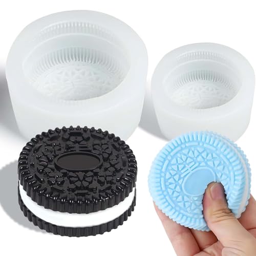 WIKIMO 2 Stück Silikonformen Gießformen für Oreo-Kekse, Ultraweiche Epoxidharz Formen, Silikonformen für Squishy Bastel WIKIMO 2 Stück Silikonformen Gießformen für Oreo-Kekse, Ultraweiche Epoxidharz Formen, Silikonformen für Squishy Bastel von wikimo