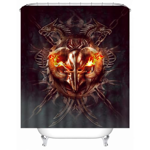 WIKINGER Duschvorhang 240x200 cm Anti-Schimmel Anti-Bakteriell Shower Curtains 3D Drache Duschvorhänge Waschbar Wasserdicht Polyester Textil Badvorhang mit 12 Haken für Badezimmer von WIKINGER