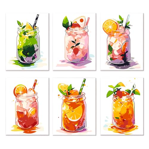6 Stück Malen Nach Zahlen Erwachsene,Cocktail Paint by Numbers Malen Nach Zahlen,DIY Tassen Gemälde Mit Pinseln und Acrylfarbe,Mini Handgemalt Ölgemälde Leinwand für Anfänger,für Home Décor,Geschenke 6 Stück Malen Nach Zahlen Erwachsene,Cocktail Paint by Numbers Malen Nach Zahlen,DIY Tassen Gemälde Mit Pinseln und Acrylfarbe,Mini Handgemalt Ölgemälde Leinwand für Anfänger,für Home Décor,Geschenke von WIKOGDFE