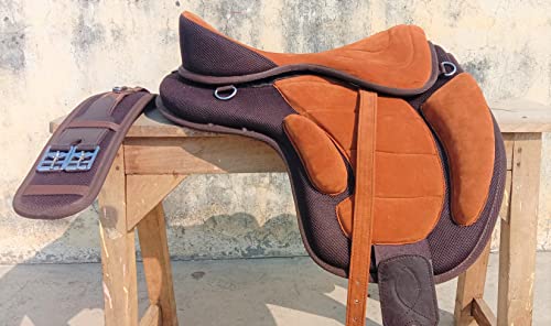 WILD RACE Baumloser synthetischer Freemax Allzweck-Pferdesattel/Treeless Synthetic Freemax Saddle (16", Golden Brown) von WILD RACE