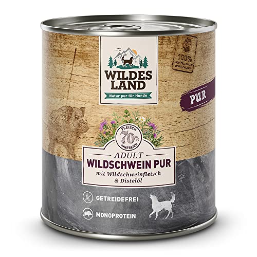 Wildes Land - Wildschwein mit Distelöl - PUR Adult - 6 x 800 g - Nassfutter Wildes Land - Wildschwein mit Distelöl - PUR Adult - 6 x 800 g - Nassfutter von WILDES LAND