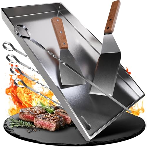 WILDGÅRD® Grillplatte - Plancha Grill Platte aus dickem & rostfreiem Edelstahl – 20 x 40 cm – für BBQ Gasgrill & Kohlegrill geeignet +PLUS: 2x Grillspachtel & 5x Spieße WILDGÅRD® Grillplatte - Plancha Grill Platte aus dickem & rostfreiem Edelstahl – 20 x 40 cm – für BBQ Gasgrill & Kohlegrill geeignet +PLUS: 2x Grillspachtel & 5x Spieße von WILDGÅRD