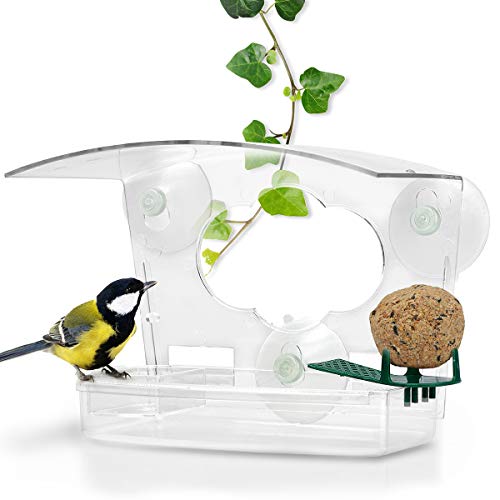 WILDLIFE FRIEND I 3-in-1 Fenster Futterhaus – Transparent & Wetterfest I Vogelhaus mit Meisenknödelhalter, Obsthalter und Vogeltränke I Vogelfutterhaus für Wildvögel WILDLIFE FRIEND I 3-in-1 Fenster Futterhaus – Transparent & Wetterfest I Vogelhaus mit Meisenknödelhalter, Obsthalter und Vogeltränke I Vogelfutterhaus für Wildvögel von WILDLIFE FRIEND