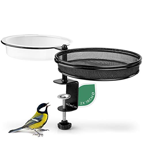WILDLIFE FRIEND I Vogelfutterspender und Vogeltränke hängend - mit Balkonhalterung ? 18cm I 2-in-1 Vogeltränke Balkon, Vogelhaus Garten Metall für Sommer Vogelfutter WILDLIFE FRIEND I Vogelfutterspender und Vogeltränke hängend - mit Balkonhalterung ? 18cm I 2-in-1 Vogeltränke Balkon, Vogelhaus Garten Metall für Sommer Vogelfutter von WILDLIFE FRIEND
