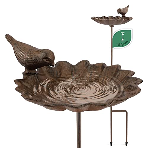 WILDLIFE FRIEND I Vogeltränke stehend, Vogeltränke Garten auf Stab - Höhe 64cm I Vogelbad frostsicher aus Gusseisen - Wasserschale Blattform WILDLIFE FRIEND I Vogeltränke stehend, Vogeltränke Garten auf Stab - Höhe 64cm I Vogelbad frostsicher aus Gusseisen - Wasserschale Blattform von WILDLIFE FRIEND