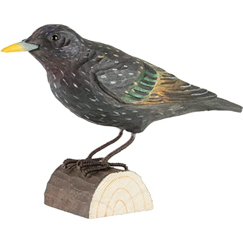 WILDLIFEGARDEN Wildlife Garden WG412 DecoBird Star - Handgeschnitzter Dekorative Vogel aus Holz - Mittelgroße Europäische Vögel von WILDLIFEGARDEN