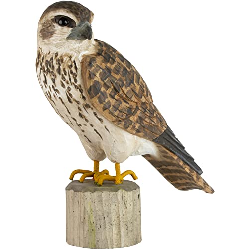 WILDLIFEGARDEN Wildlife Garden WG462 DecoBird Merlin - Handgeschnitzter Dekorative Vogel aus Holz - Große Europäische Vögel von WILDLIFEGARDEN