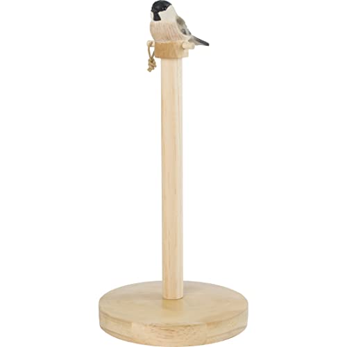 Wildlife Garden WG5002 Haushaltsrollenhalter Sumpfmeise - Handgeschnitzt aus Lindenholz von WILDLIFEGARDEN