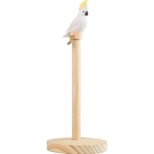 Wildlife Garden WG5003 Haushaltsrollenhalter Kakadu - Handgeschnitzt aus Lindenholz von WILDLIFEGARDEN