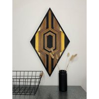 Holzbild - Leke Holzkunst Woodart Wandbild Wallart Wanddeko Upcycling Altholz Boho Aztek Woodmosaic Wildvision Holzbild - Leke Holzkunst Woodart Wandbild Wallart Wanddeko Upcycling Altholz Boho Aztek Woodmosaic Wildvision von WILDVISIONwoodart