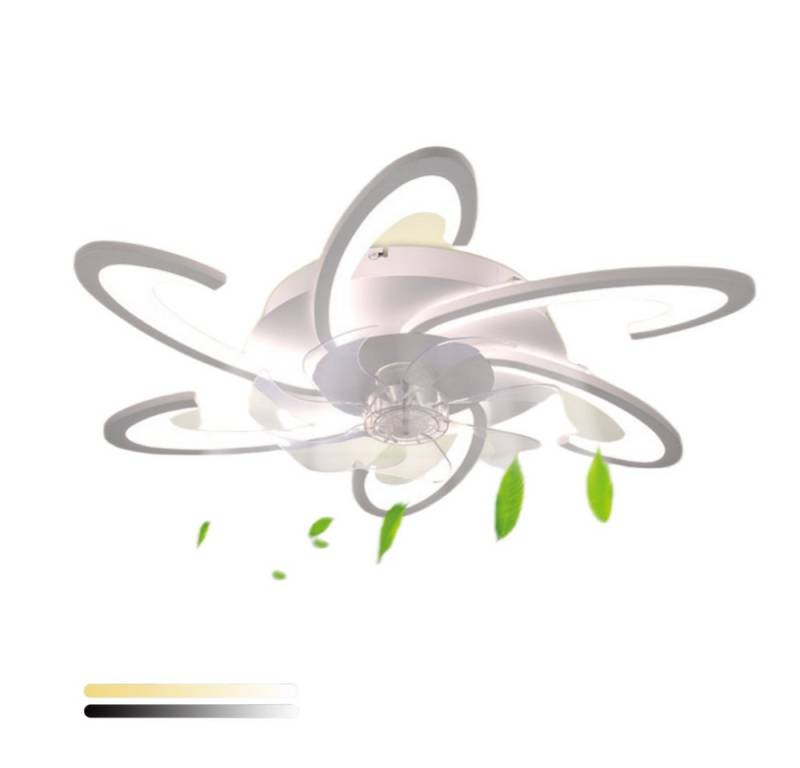 WILGOON Deckenleuchte 85W Deckenventilator mit Beleuchtung Moderne Leise Led Deckenleuchte, LED fest integriert, Kaltweiß, Naturweiß, Warmweiß, 2-in-1 Deckenventilatoren 6 Geschwindigkeiten mit Fernbedienung von WILGOON