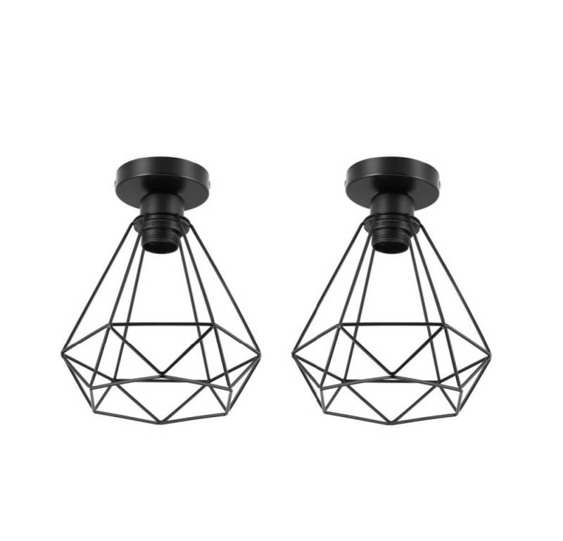 WILGOON Deckenleuchte Industrielle Hängeleuchte Vintage Lampe Retro E27 Flurlampe, LED wechselbar, Deckenlampe aus Metall 20CM Käfig Design Pendelleuchte von WILGOON