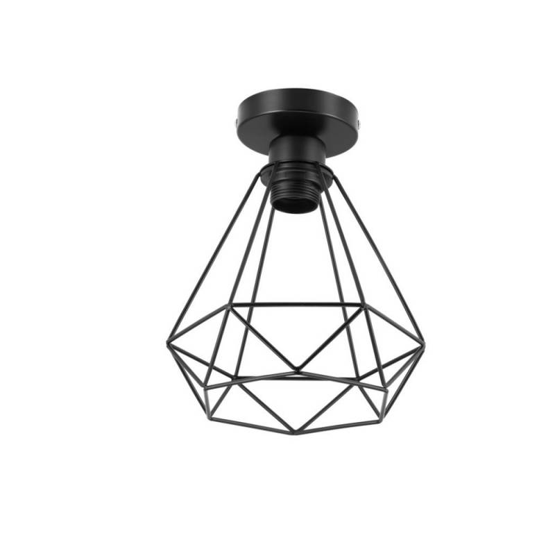WILGOON Deckenleuchte Industrielle Hängeleuchte Vintage Lampe Retro E27 Flurlampe, LED wechselbar, Deckenlampe aus Metall 20CM Käfig Design Pendelleuchte von WILGOON
