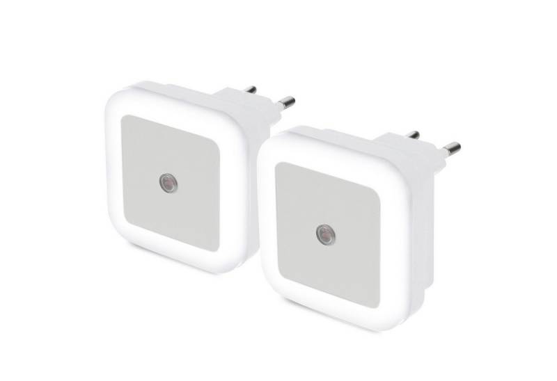 WILGOON LED Nachtlicht Sensor Nacht Licht Dämmerungssensor Saving LED Treppen-Leuchte, LED fest integriert, Kaltweiß, LED Nachtlicht,Steckdosenlicht,PIR Sensorleuchte,für Flur Treppe von WILGOON