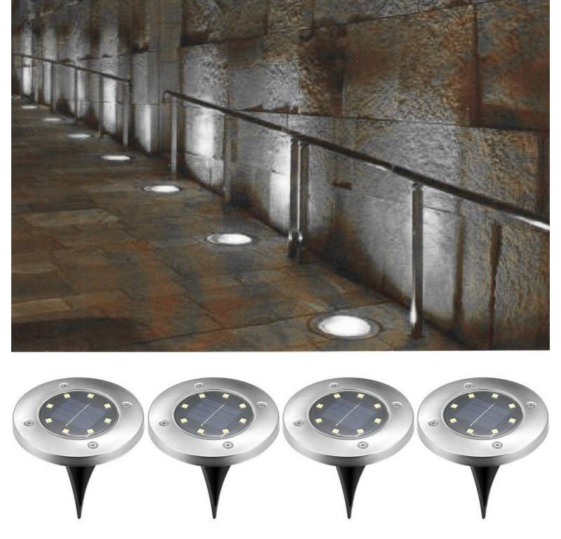 WILGOON LED Solarleuchte 2/4er Set Solarleuchten, Solar Bodenleuchte, IP65, LED fest integriert, Warmweiß, Kaltweiß, Wegeleuchten Außen Solarleuchte,für den Garten Rasen Gartenweg Hof von WILGOON