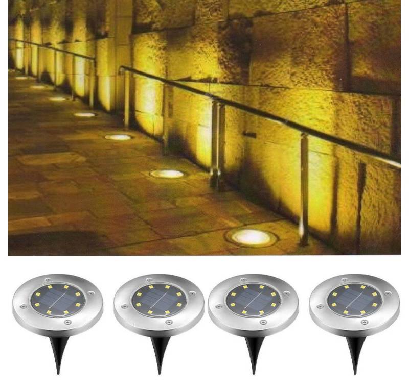 WILGOON LED Solarleuchte 2/4er Set Solarleuchten, Solar Bodenleuchte, IP65, LED fest integriert, Warmweiß, Kaltweiß, Wegeleuchten Außen Solarleuchte,für den Garten Rasen Gartenweg Hof von WILGOON