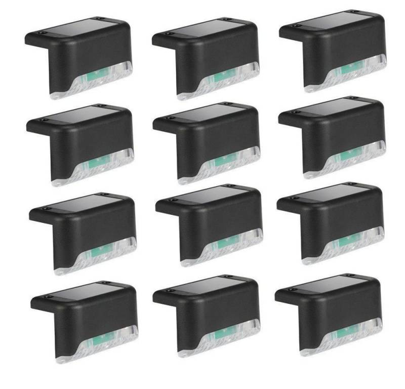 WILGOON LED Solarleuchte 4/8/12 Stück LED Solarleuchten, Treppenbeleuchtung außen, Zaunleuchte, LED fest integriert, warmweißes, IP65 Wasserdicht LED-Beleuchtung Gartenleuchte von WILGOON