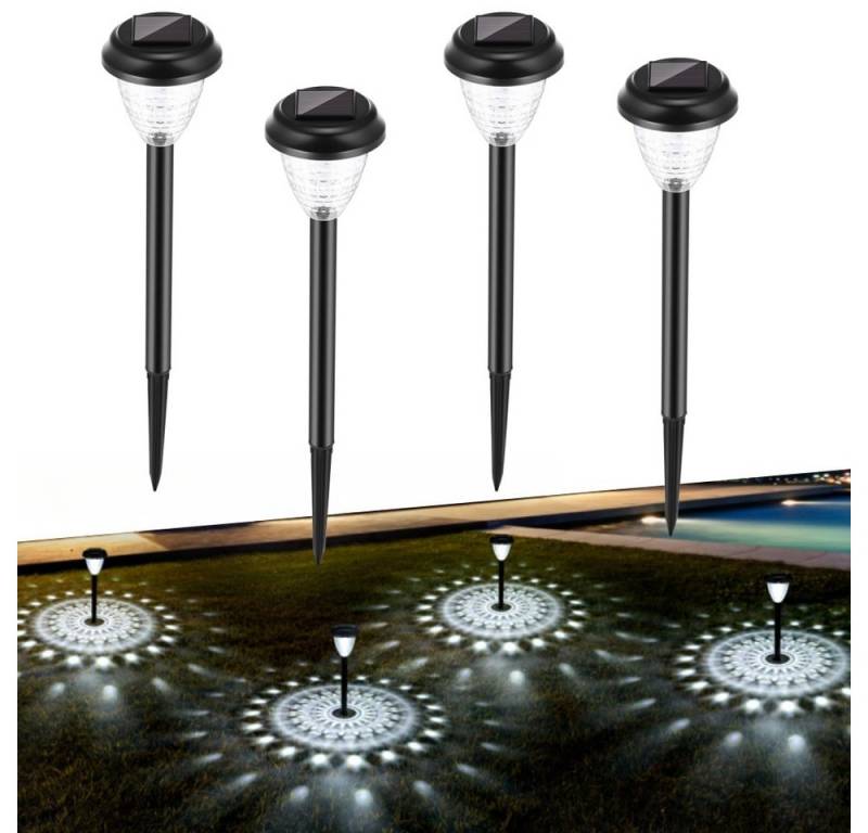 WILGOON LED Solarleuchte 4 Stück Solar Gartenleuchte, Solarlampen für Außen Garten, solar, LED Solarlampe, Kaltweiß, Auto Ein/Aus Gartenleuchten Solar Wegeleuchten für Außen Gartendeko von WILGOON