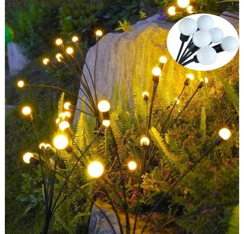 WILGOON LED Solarleuchte Solar-gartenlichter Außen 8 LED, 2 Stück Solarlampen für Außen Garten, LED fest integriert, Warmweiß, Swinging Garten Lichter Wasserdicht,Glühwürmchen Solarleuchten von WILGOON