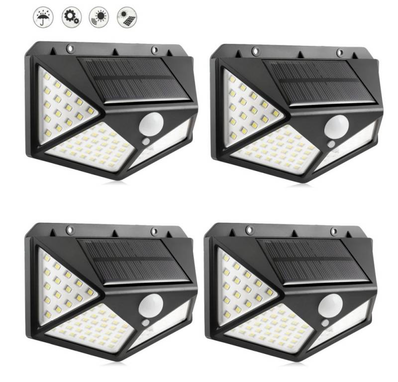 WILGOON LED Solarleuchte Solarlampen für Außen, Solarleuchte mit Bewegungsmelder Wasserdichte, LED fest integriert, 270 ° Vierseitige Beleuchtung- 2200mAh,100 LED Solarleuchte von WILGOON