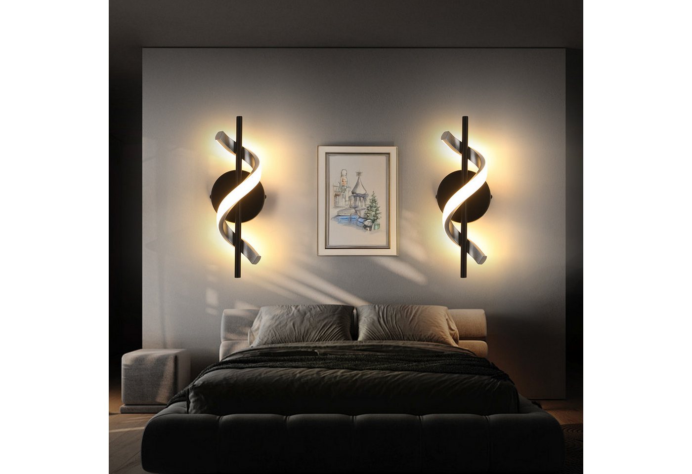 WILGOON LED Wandleuchte 12W LED Wandleuchte Innen - Modern Design Flurlampe Schlafzimmer, LED fest integriert, Warmweiß, 3000K Warmweiß treppenhauslampe WILGOON LED Wandleuchte 12W LED Wandleuchte Innen - Modern Design Flurlampe Schlafzimmer, LED fest integriert, Warmweiß, 3000K Warmweiß treppenhauslampe von WILGOON
