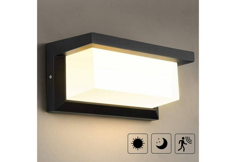 WILGOON Wandleuchte 18W LED Außenleuchte mit Bewegungsmelder LED Wandleuchte Außen Innen, Wasserdicht, Kaltweiß, Warmweiß, Wandlampe, 26x13x13 cm, Anthrazit Sensor Außenlampe von WILGOON