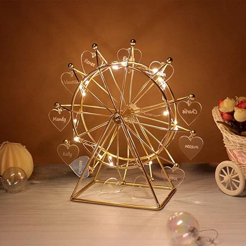 WILINNI Personalisierte Weihnachten Riesenrad Lichter Customized 1-12 Namen Geschenke Für Familie Paare Freunde Geburtstag Weihnachten (Stil 6) von WILINNI