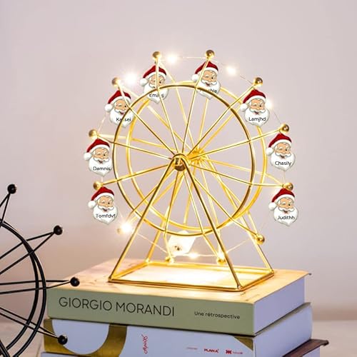 WILINNI Personalisierte Weihnachten Schneemann Riesenrad Lichter Customized 1-12 Namen Geschenke Für Familie Paar Freunde Geburtstag Weihnachten (Stil 3) von WILINNI