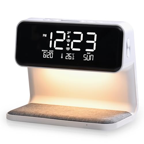 WILIT 10W Nachttischlampe mit Ladefunktion, Wake Up Licht Wecker Touch Dimmbar, Nachtlicht Tischlampe mit 3 Stufige Helligkeit für Schlafzimmer Wohnzimmer Büro von WILIT