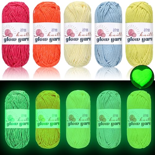 Leuchtendes Häkelgarn zum Häkeln, DIY, Stricken, für Kunst, Handwerk, Nähgarn, Partyzubehör, 50 m pro Rolle, 50 Rollen (Macaron-Farben) von WILLBOND