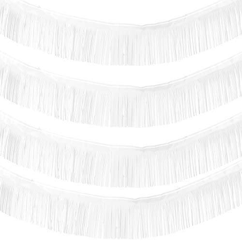 WILLBOND 4x 3m Metallfolie Fransen Girlande Lametta Wandbehang Fransen Banner Weiß WILLBOND 4x 3m Metallfolie Fransen Girlande Lametta Wandbehang Fransen Banner Weiß von WILLBOND