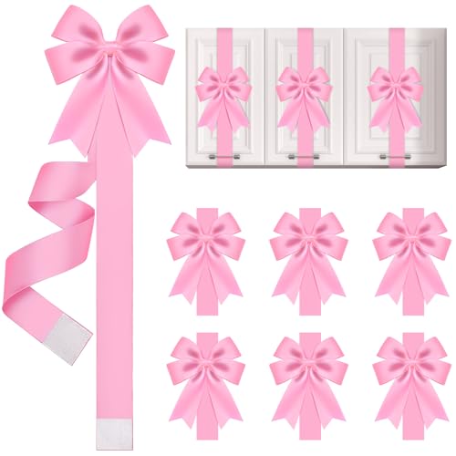 WILLBOND 6 Stück rosa Weihnachtsschleifen für Schrank, große rosa Schleife, Weihnachten, Tür, Küchenschrank, Schleifen, Spind, für Weihnachten, Feiertage, Party-Dekorationen WILLBOND 6 Stück rosa Weihnachtsschleifen für Schrank, große rosa Schleife, Weihnachten, Tür, Küchenschrank, Schleifen, Spind, für Weihnachten, Feiertage, Party-Dekorationen von WILLBOND
