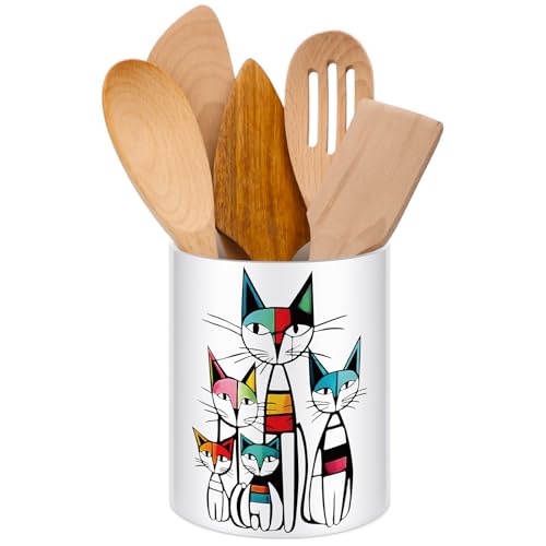 WILLBOND Katzen-Küchendekor, Acryl, Küchenutensilienhalter, Topflöffel, Organizer für Arbeitsplatte, Katzentisch, Dekoration, Kaffeelöffelhalter, Glas für Kochutensilien WILLBOND Katzen-Küchendekor, Acryl, Küchenutensilienhalter, Topflöffel, Organizer für Arbeitsplatte, Katzentisch, Dekoration, Kaffeelöffelhalter, Glas für Kochutensilien von WILLBOND