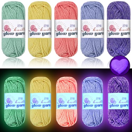 WILLBOND Leuchtendes Häkelgarn zum Häkeln, DIY, Stricken, Nähzubehör für Kunst, Handwerk, Nähen, Partyzubehör, 50 m pro Rolle, 50 Rollen (niedliche Farben) von WILLBOND