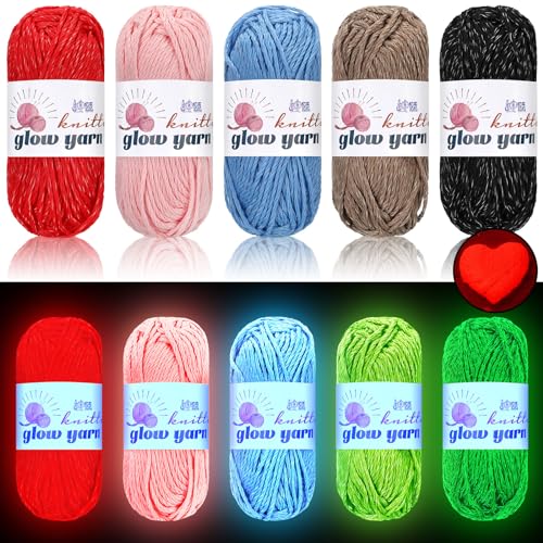 WILLBOND Leuchtendes Häkelgarn zum Häkeln, DIY, Stricken, Nähzubehör für Kunst, Handwerk, Nähen, Partyzubehör, 50 m pro Rolle, 50 Rollen (trendige Farben) von WILLBOND