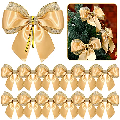 WILLBOND Weihnachtsbaumschleifen Glitzer Dekorative Schleife Handgemachte Niedliche Baumschleife Weihnachten DIY Schleifen Mini Urlaub Bowknot für Weihnachten Zuhause Paket Party Dekorationen von WILLBOND