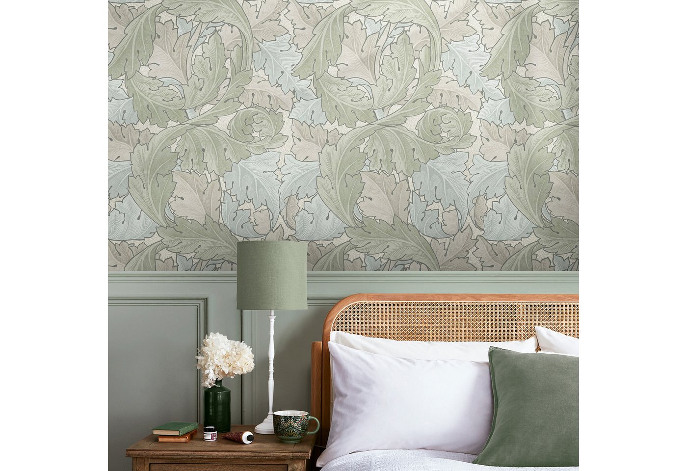 WILLIAM MORRIS AT HOME Vliestapete Acanthus, texturiert, Retro, (1 St), Design Tapeten von WILLIAM MORRIS AT HOME