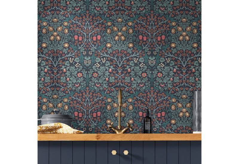 WILLIAM MORRIS AT HOME Vliestapete Blackthorn, glatt, Retro, (1 St), Designer Tapete, 10mx52cm (ca. 5m2) von WILLIAM MORRIS AT HOME