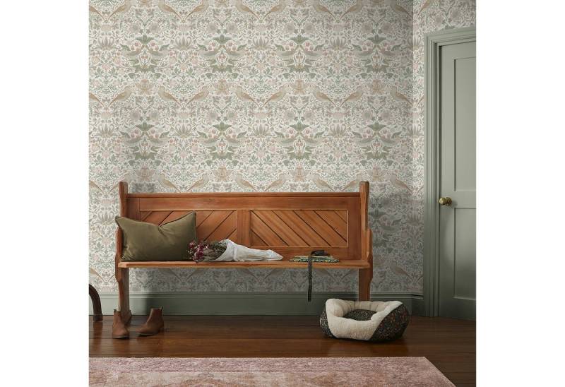 WILLIAM MORRIS AT HOME Vliestapete Strawberry Thief, texturiert, Retro, (1 St), Design Tapeten von WILLIAM MORRIS AT HOME