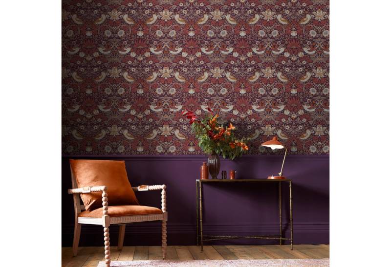 WILLIAM MORRIS AT HOME Vliestapete Strawberry Thief, texturiert, Retro, (1 St), Design Tapeten von WILLIAM MORRIS AT HOME