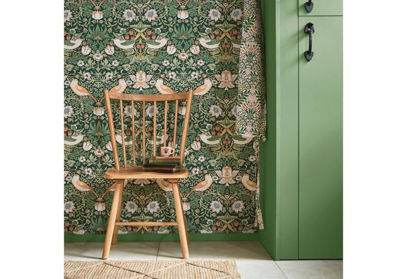 WILLIAM MORRIS AT HOME Vliestapete Strawberry Thief, texturiert, Retro, (1 St), Design Tapeten von WILLIAM MORRIS AT HOME