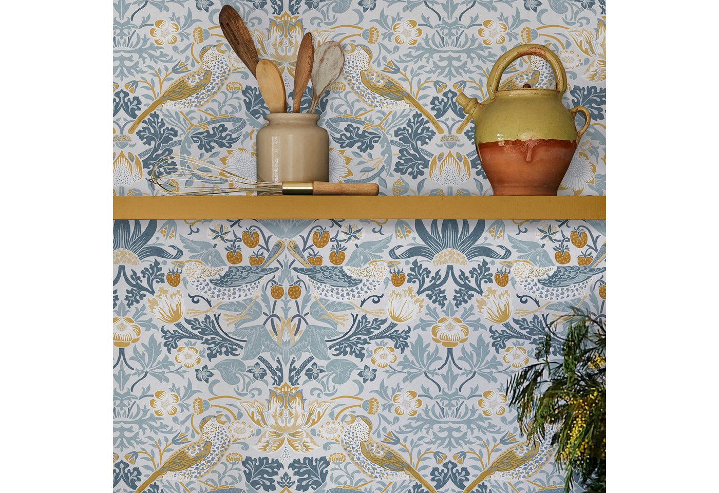 WILLIAM MORRIS AT HOME Vliestapete Strawberry Thief, texturiert, Retro, (1 St), Design Tapeten von WILLIAM MORRIS AT HOME