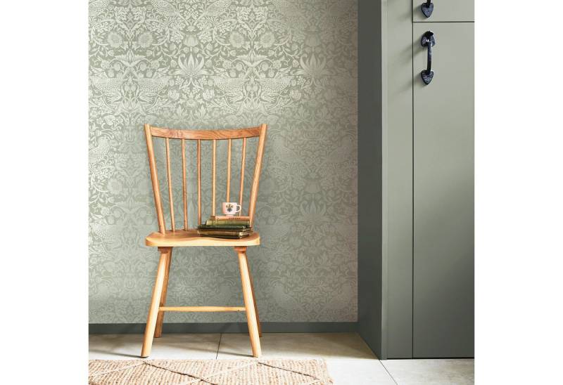 WILLIAM MORRIS AT HOME Vliestapete Strawberry Thief Fibrous, texturiert, Retro, (1 St), Design Tapeten von WILLIAM MORRIS AT HOME