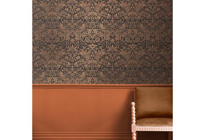 WILLIAM MORRIS AT HOME Vliestapete Strawberry Thief Fibrous, texturiert, Retro, (1 St), Design Tapeten von WILLIAM MORRIS AT HOME